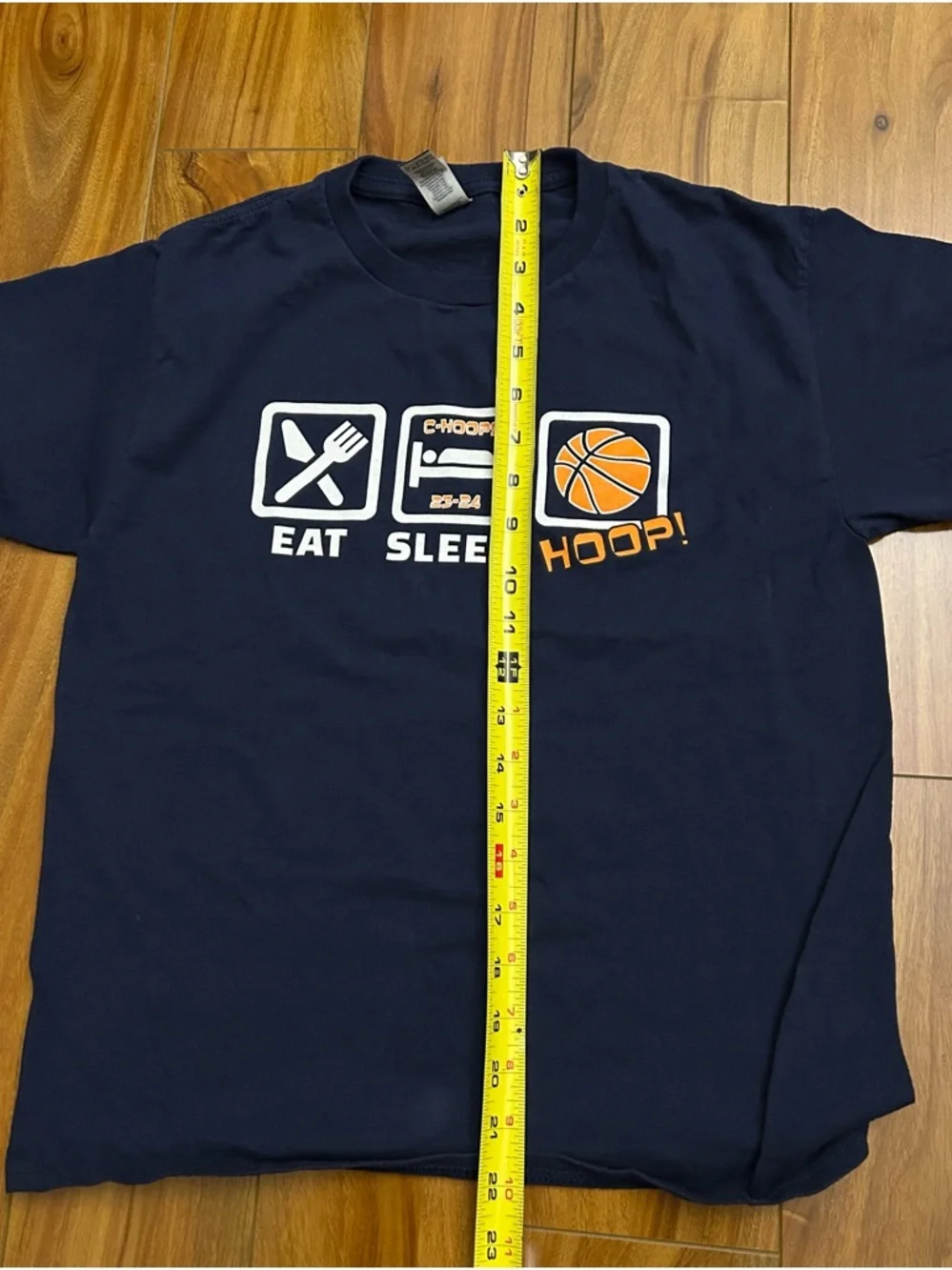 Like New Gildan Ultra Cotton Navy Blue Kids T-Shirt Eat Sleep Hoop Graphic